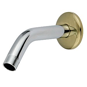 Kingston Brass K150K4 Shower Scape 6" Shower Arm with Flange - Polished Chrome/Polished Brass