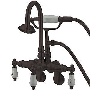 Kingston Brass CC303T5 Vintage Adjustable Center Wall Mount Tub Faucet, Oil Rubbed Bronze