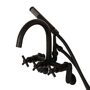 Aqua Vintage AE8150DX Concord 7-Inch Adjustable Wall Mount Tub Faucet, Matte Black