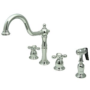 Kingston Brass KB1791AXBS Widespread Kitchen Faucet - Polished Chrome