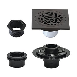 Kingston Brass BSFK6360ORB Watercourse 4" Square Brass Shower Drain, Oil Rubbed Bronze