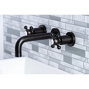 Kingston Brass KS8125BX Metropolitan 2-Handle 8 in. Wall Mount Bathroom Faucet, Oil Rubbed Bronze