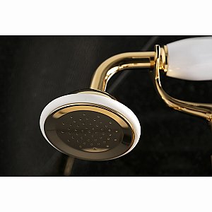 Kingston Brass KS269PB Kingston Tub Wall Mount Clawfoot Tub Faucet with Hand Shower, Polished Brass