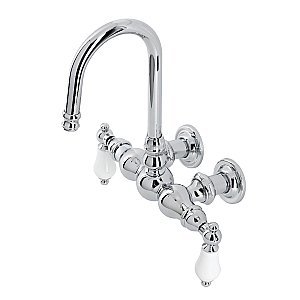Kingston Brass CA6T1 Vintage 3-3/8" Tub Wall Mount Clawfoot Tub Faucet, Polished Chrome