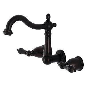 Kingston Brass KS1255PKL Duchess Two-Handle Wall Mount Bathroom Faucet, Oil Rubbed Bronze