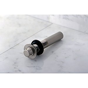 Kingston Brass KB3008 Lift and Turn Sink Drain with Overflow, 17 Gauge, Brushed Nickel