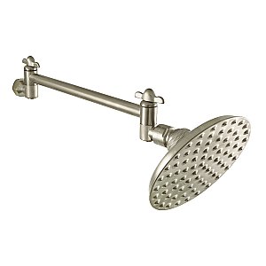 Kingston Brass K135K8 Victorian 5-1/4 in. Showerhead with 10 in. Shower Arm - Brushed Nickel
