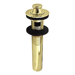 Kingston Brass KB3002 Lift and Turn Sink Drain with Overflow, 17 Gauge, Polished Brass