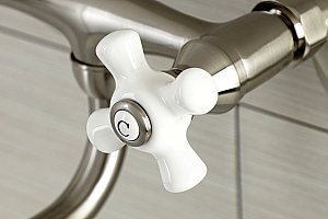Kingston Brass KS615SN Wall Mount Bathroom Faucet, Brushed Nickel