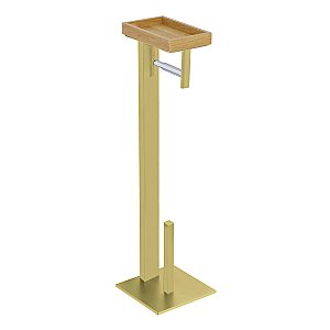 Kingston Brass SCC8507 Edenscape Freestanding Toilet Paper Holder with Storage Shelf - Brushed Brass