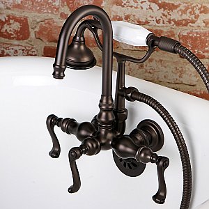 Aqua Vintage AE7T5FL Royale Wall Mount Clawfoot Tub Faucet, Oil Rubbed Bronze