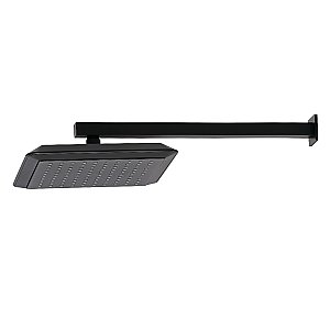 Kingston Brass K251A0CK Shower Scape 9-5/8" Square Shower Head with Shower Arm - Matte Black