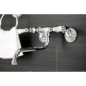 Kingston Brass KS515C Wall Mount Bathroom Faucet, Polished Chrome
