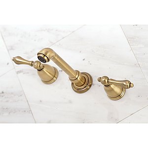 Kingston Brass KS7123AL 8-Inch Center Wall Mount Bathroom Faucet, Antique Brass
