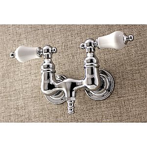 Kingston Brass AE34T1 Aqua Vintage 3-3/8 Inch Wall Mount Tub Faucet, Polished Chrome