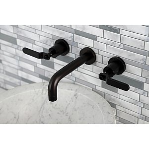 Kingston Brass KS8120KL Whitaker Two-Handle Wall Mount Bathroom Faucet, Matte Black