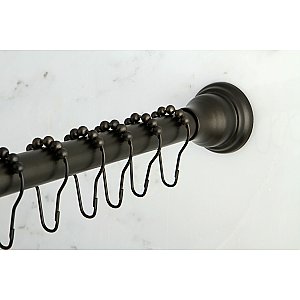 Kingston Brass KSR115 Edenscape 60"-72" Stainless Steel Adjustable Tension Shower Curtain Rod with Rings - Oil Rubbed Bronze