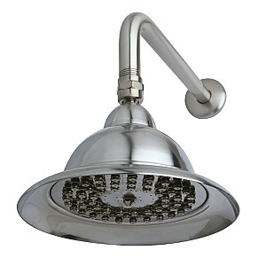 Kingston Brass K306C8CK Shower Scape 6" Bell-Shaped Brass Shower Head with 12" Shower Arm - Brushed Nickel