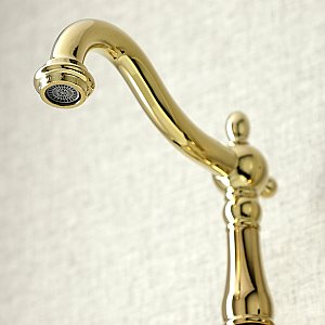 Kingston Brass KS1252PKL Duchess Two-Handle Wall Mount Bathroom Faucet, Polished Brass
