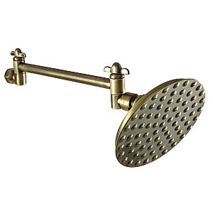 Kingston Brass K135K3 Victorian 5-1/4 in. Showerhead with 10 in. Shower Arm - Antique Brass