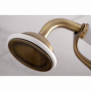 Kingston Brass KS269AB Kingston Tub Wall Mount Clawfoot Tub Faucet with Hand Shower, Antique Brass