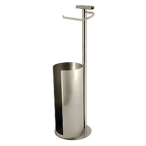 Kingston Brass CC2038 Continental Freestanding Toilet Paper Holder with Roll Storage and Phone Stand - Brushed Nickel