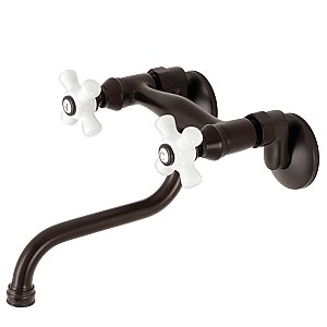 Kingston Brass KS616ORB Wall Mount Bathroom Faucet, Oil Rubbed Bronze