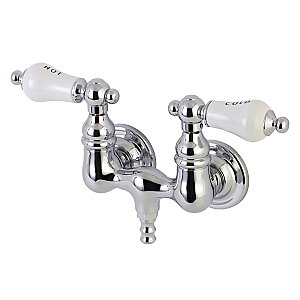 Kingston Brass AE34T1 Aqua Vintage 3-3/8 Inch Wall Mount Tub Faucet, Polished Chrome