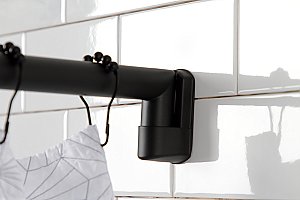 Kingston Brass CC6720 Edenscape 60"-72" Stainless Steel Adjustable Single Curved Shower Curtain Rod - Matte Black