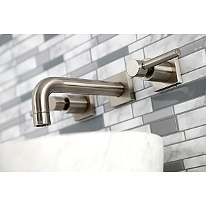 Kingston Brass KS6128DL Concord Two-Handle Wall Mount Bathroom Faucet, Brushed Nickel