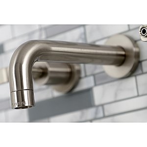 Kingston Brass KS8128KL Whitaker Two-Handle Wall Mount Bathroom Faucet, Brushed Nickel