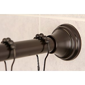 Kingston Brass KSR115 Edenscape 60"-72" Stainless Steel Adjustable Tension Shower Curtain Rod with Rings - Oil Rubbed Bronze