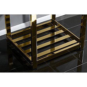 Kingston Brass KVSP2522A2 Fauceture 25" Stainless Steel Sink with Steel Console Sink Base, Brushed/Polished Brass