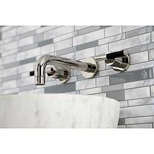 Kingston Brass KS8126CKL Kaiser Two-Handle Wall Mount Bathroom Faucet, Polished Nickel