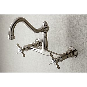Kingston Brass KS3248BEX Essex Wall Mount Bathroom Faucet, Brushed Nickel