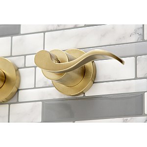 Kingston Brass KS8127DFL NuWave 2-Handle Wall Mount Bathroom Faucet, Brushed Brass