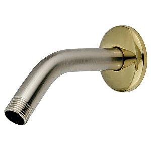 Kingston Brass K150K9 Shower Scape 6" Shower Arm with Flange - Brushed Nickel/Polished Brass