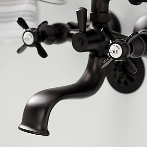 Kingston Brass KS245ORB Essex Wall Mount Clawfoot Tub Faucet with Hand Shower, Oil Rubbed Bronze