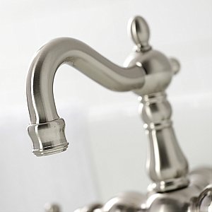 Kingston Brass CA1001T8 Heritage 3-3/8" Tub Wall Mount Clawfoot Tub Faucet, Brushed Nickel