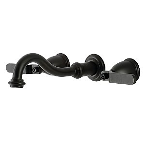 Kingston Brass KS3120KL Whitaker Two-Handle Wall Mount Bathroom Faucet, Matte Black