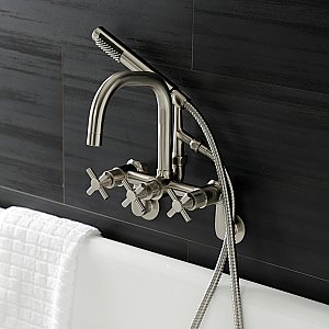 Aqua Vintage AE8458DX Concord Wall Mount Clawfoot Tub Faucet, Brushed Nickel