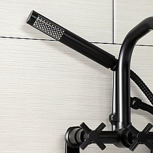 Aqua Vintage AE8450DX Concord Wall Mount Clawfoot Tub Faucet, Matte Black