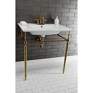 Fauceture LBT31227W34 Continental 31-Inch Ceramic Vanity Top, 4-Inch, 3-Hole, White