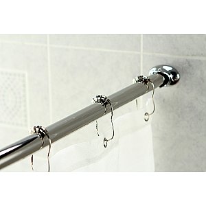 Kingston Brass CC3171 Edenscape 47"-60" Stainless Steel Adjustable Curved Shower Curtain Rod - Polished Chrome