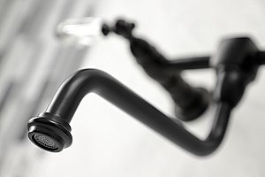Kingston Brass KS1210WLL Wilshire Wall Mount Bathroom Faucet, Matte Black