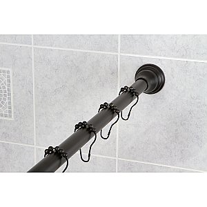 Kingston Brass KSR115 Edenscape 60"-72" Stainless Steel Adjustable Tension Shower Curtain Rod with Rings - Oil Rubbed Bronze