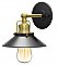 Modern Farmhouse Retro Single Sconce - Matte Black & Brushed Brass