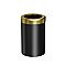 Round Waste Basket - Matte Black / Brushed Brass
