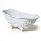 Embossed Bathtub White Ceramic Soap Dish