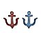 Cast Iron Nautical Anchor Wall Hook - Red or Blue